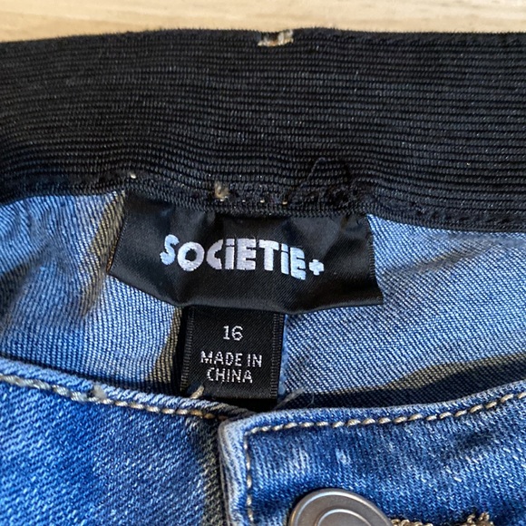 Medium Washed Roll Up relaxed Fit Jeans- Societies - Picture 3 of 12